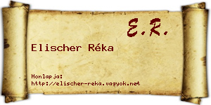 Elischer Réka névjegykártya
